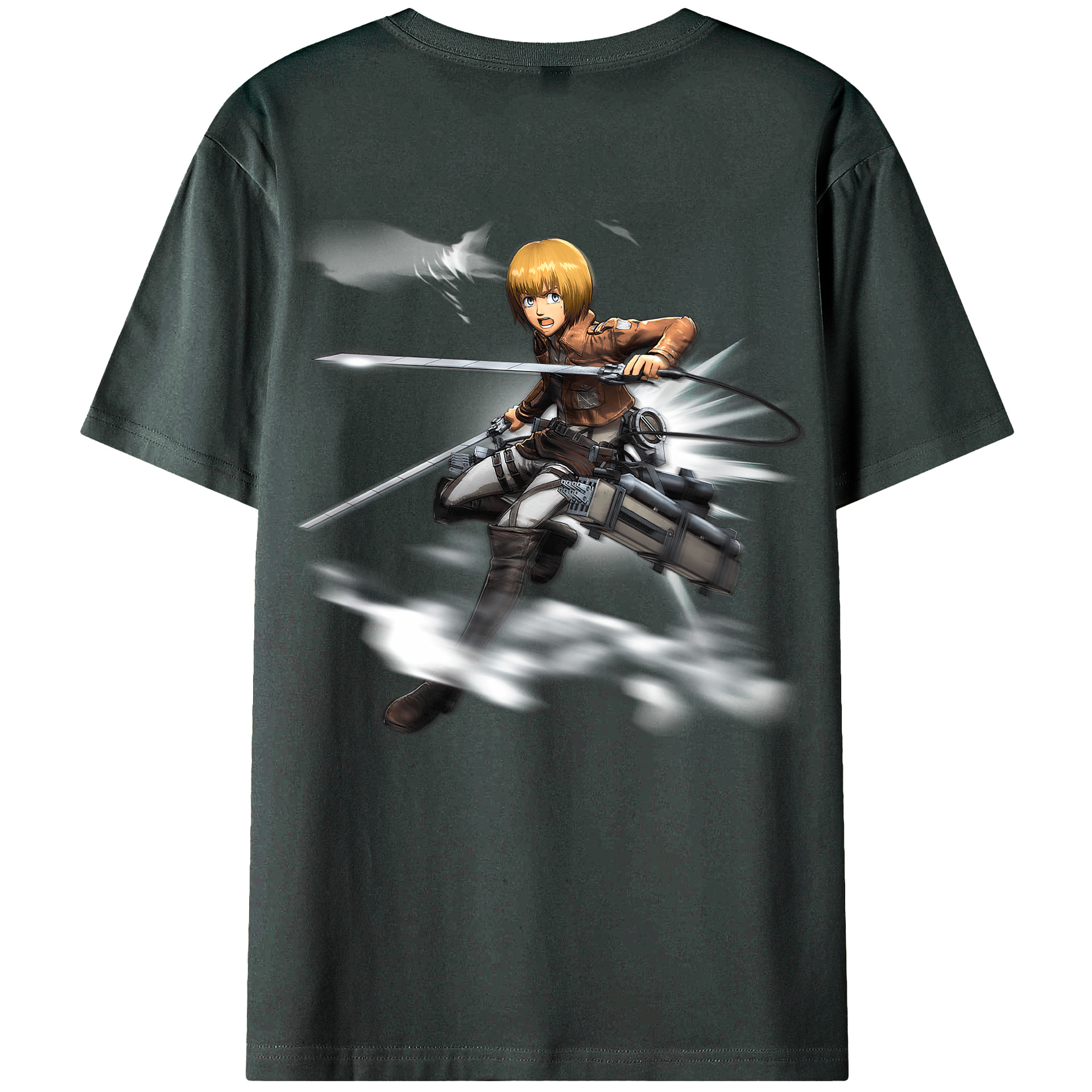 （画像用） 進撃の巨人 アルミン·アルレルト Attack on Titan Armin Arlert 綿100％ メンズ半袖Tシャツ（バックプリント） 通気性